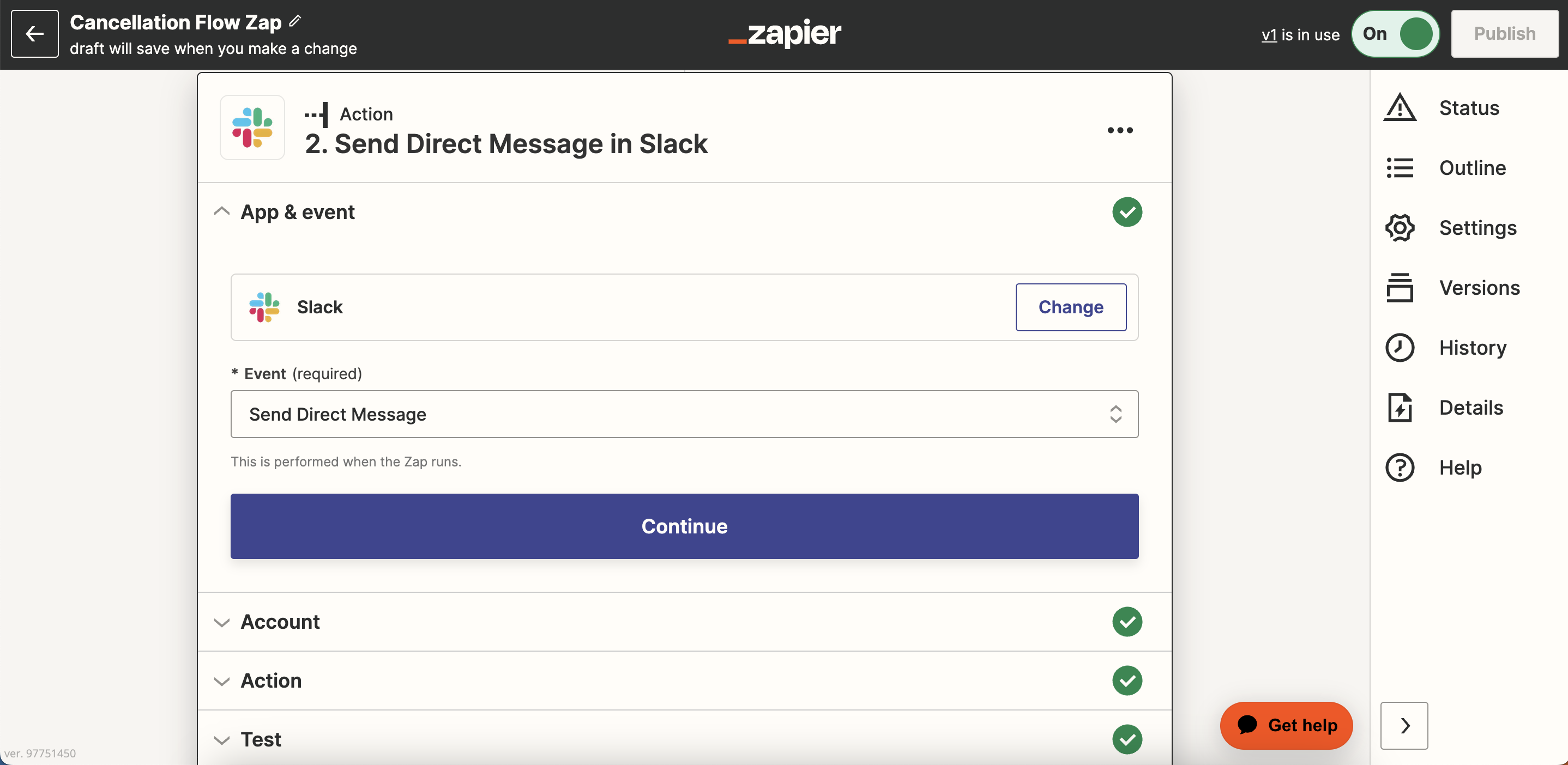 Zapier Slack Step