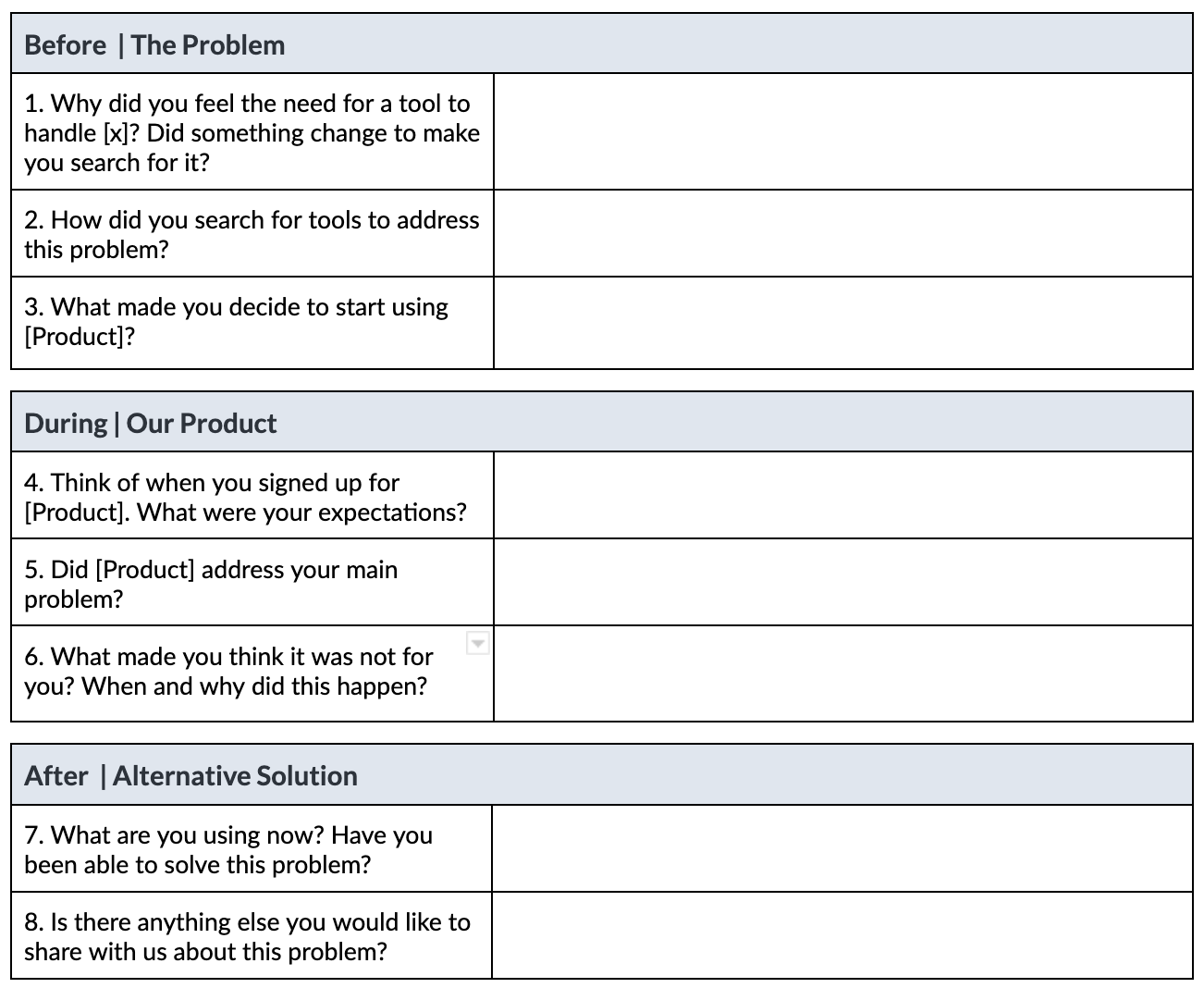 Churn Interview Guide